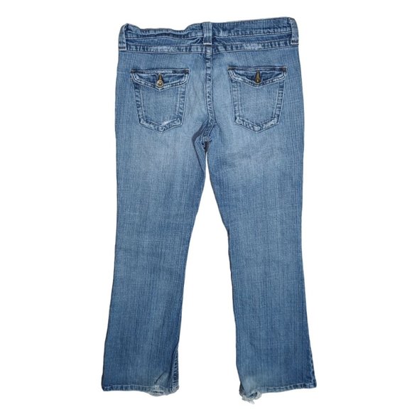 Mossimo Denim Jeans Juniors Size 13 FRAYED Stretch Boot Cut - Picture 3 of 16